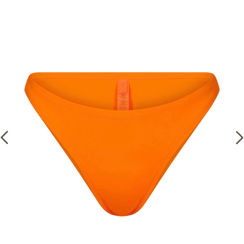 SKIMS Orange Bikini Bottom Mid Coverage Swim